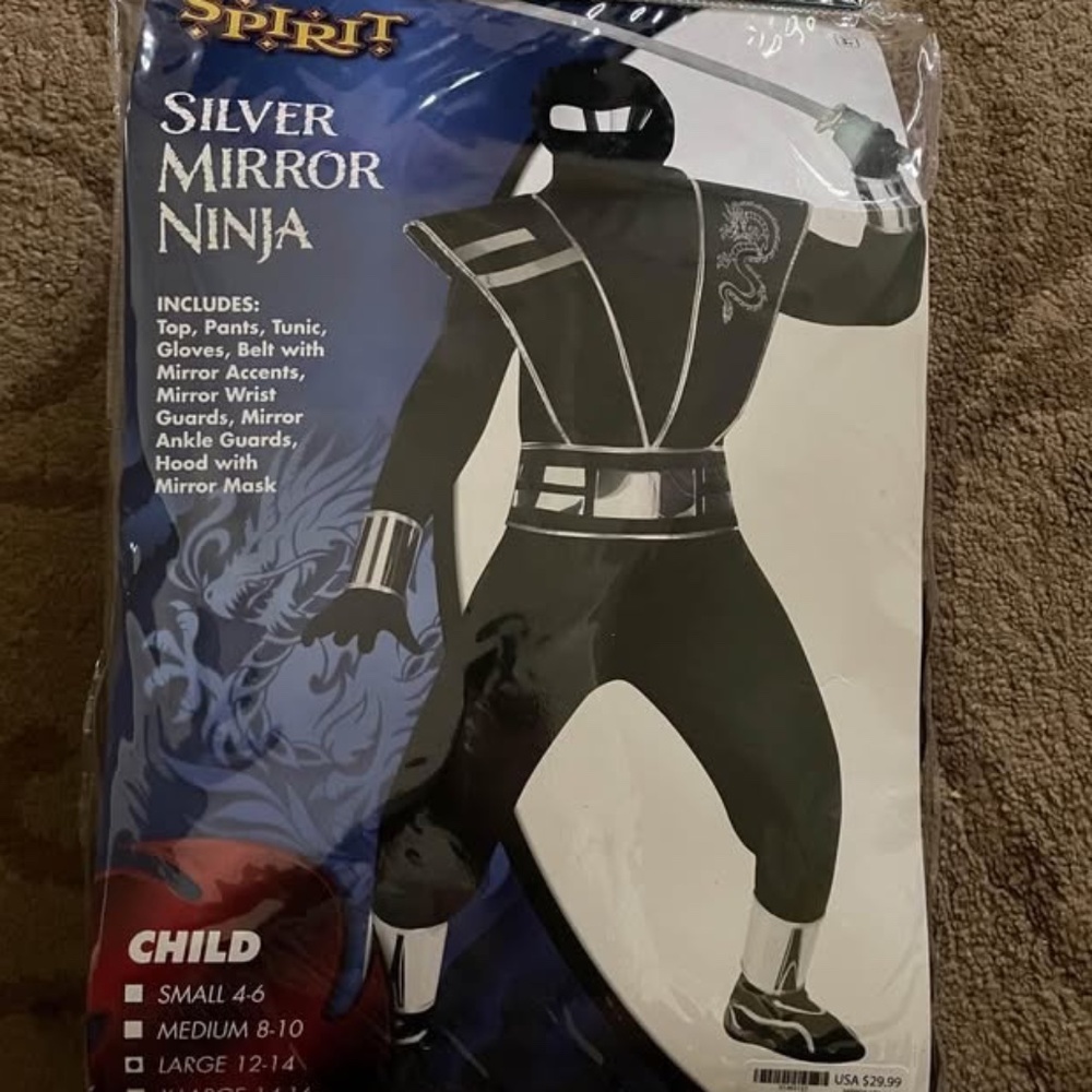 Silver Mirror Ninja Halloween Costume